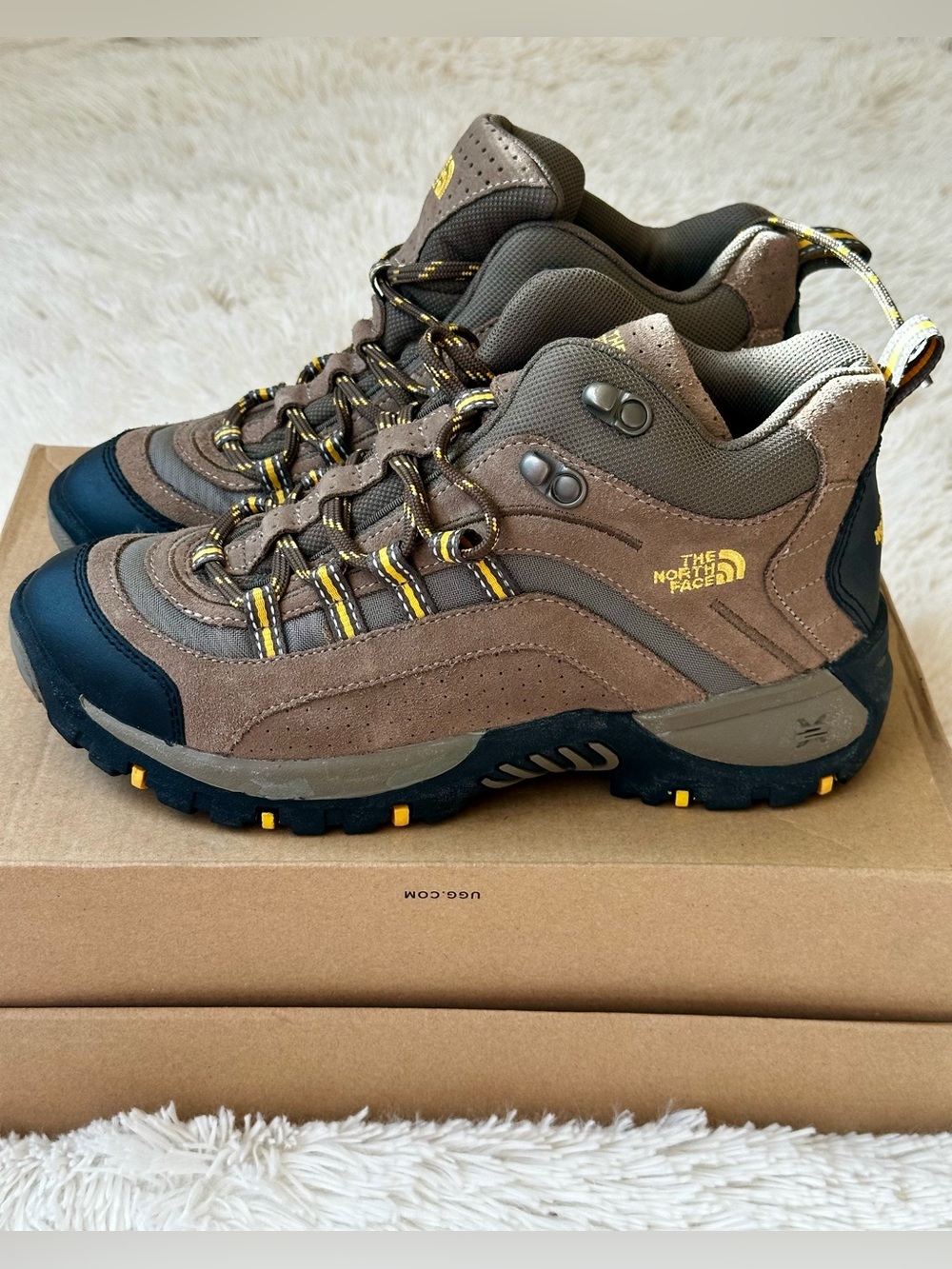 THE NORTH FACE X2 Brown Suede Hiking Trail Shoes Boots Women Size 8.5 NWT